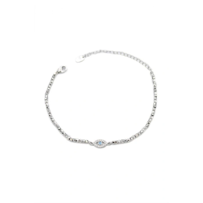 Dorika Boncuk Göz Bileklik - Gümüş