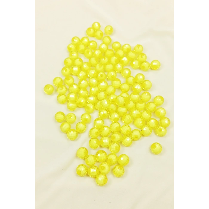 Dünya Boncuk İçten Boncuklu Bileklik Çanta Boncuğu 10 mm 50 gr Sarı - BNC464