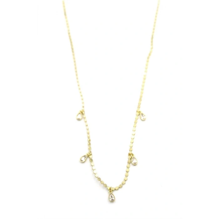 Ezme Zincir Charm Kolye - Altın