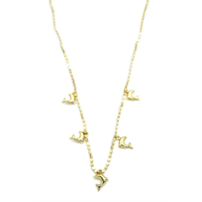 Ezme Zincir Charm Kolye - Altın