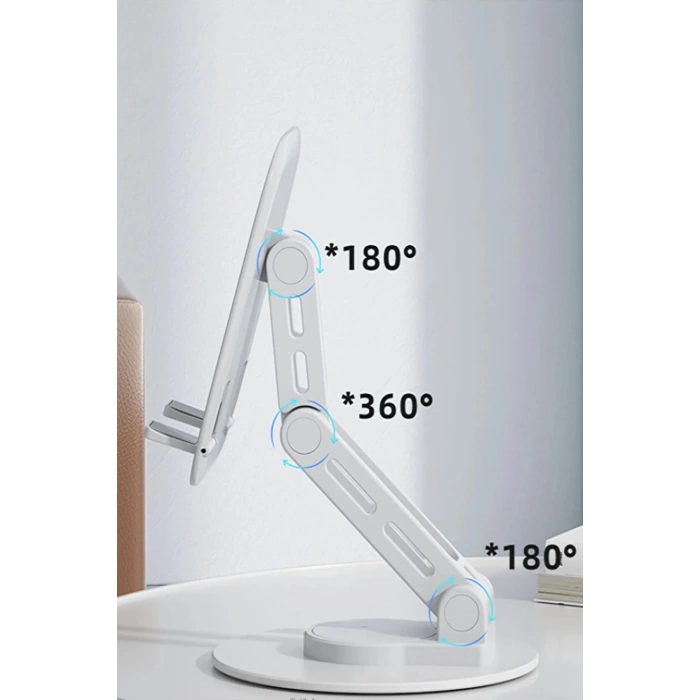 F17s  Masaüstü Telefon Tutucu Döner Tabanı Alüminyum Paslanmaz Çelik Katlanabilir
