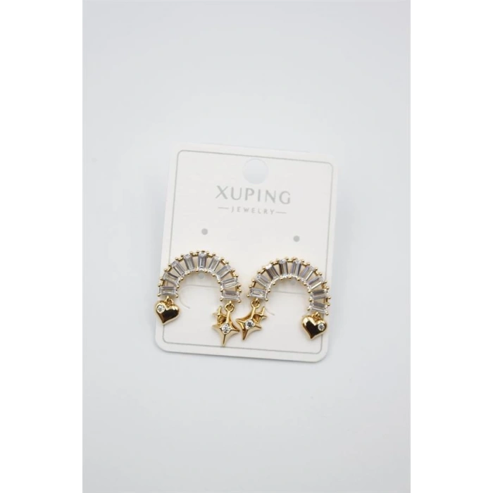 Gökkuşağı Taşlı Küpe - Altın