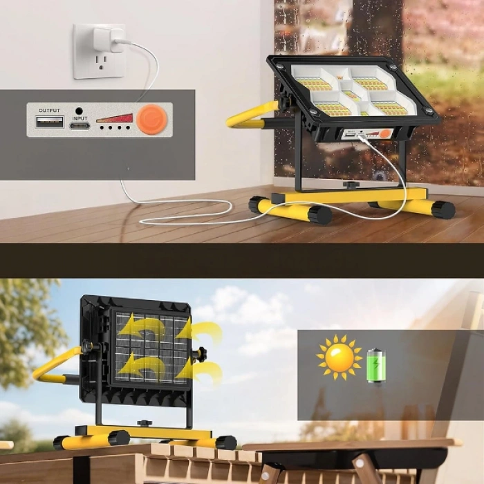 Güneş Enerjili 400 Ledli Powerbank Projektör