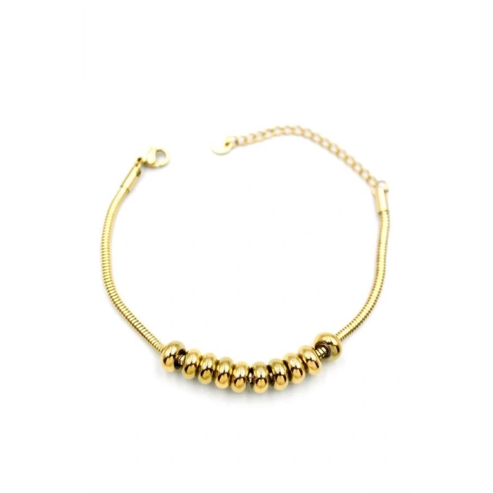 Halkalı Yılan Zincir Bileklik - Altın