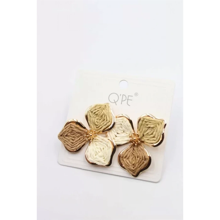 Hasır Çiçek Küpe - ÇOK RENKLİ