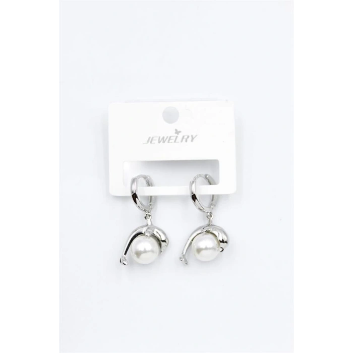 İncili Yunus Küpe - Gümüş