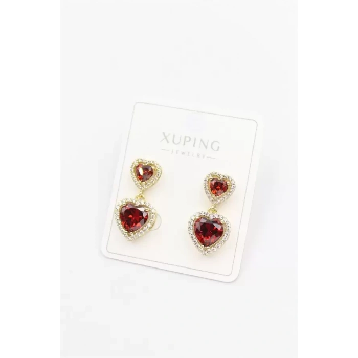 Kalp Küpe - Kırmızı