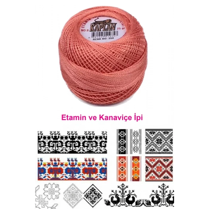 Kaplan Etamin Ve Kanaviçe İpi 8 No Kod/Renk: 350 - Royaleks