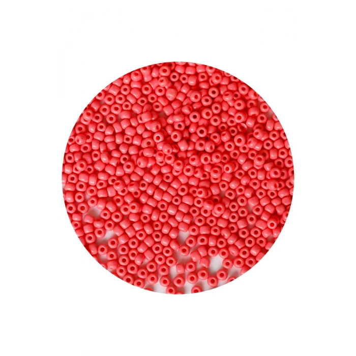 Karpuz Pembesi Renk 4 mm Yaklaşık 1100 adet / 100 gram Cam Boncuk Oya Yazma Bileklik ve Kolye