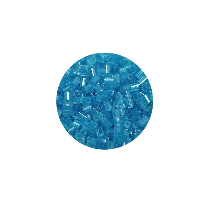 Kesme Cam Boncuk 2mm - 20 Gram - Şeffaf Turguaz -BNC349