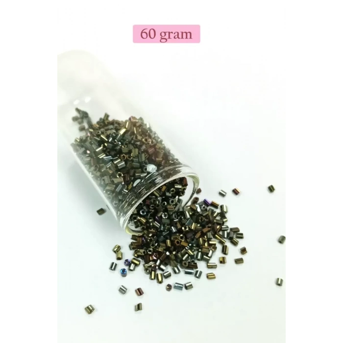 Kesme Cam Boncuk 2mm - 60 Gram - Asker Yeşili - BNC388