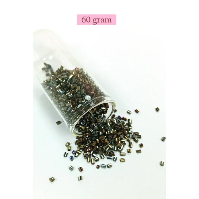 Kesme Cam Boncuk 2mm - 60 Gram - Asker Yeşili - BNC388