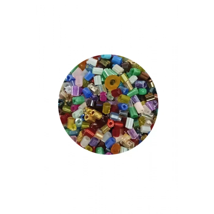 Kesme Cam Boncuk 2mm - 60 Gram - Karışık Renkli - BNC357