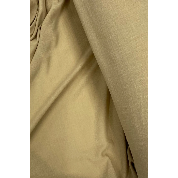 Keten Kumaş - Organik Kumaş - Perde Kumaşı - Ince Keten - Kıyafet Için Kumaş Örtü Koyu Bej 81