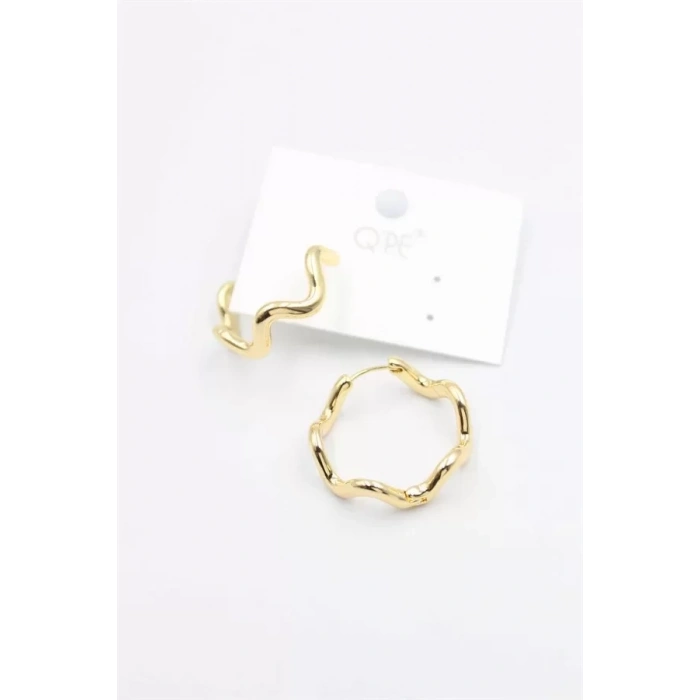 Kıvrımlı Halka Küpe - Altın