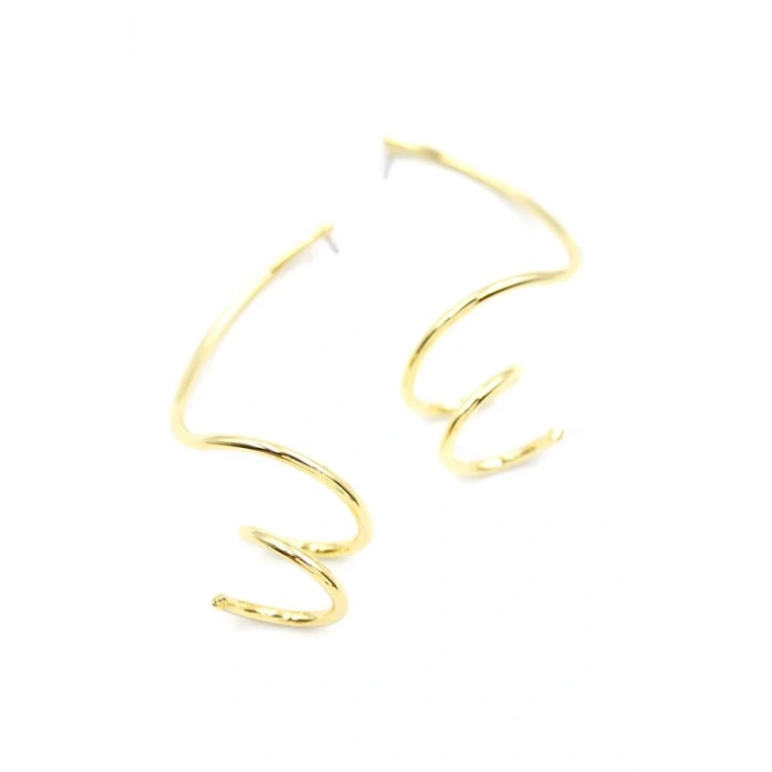 Kıvrımlı Küpe - Altın