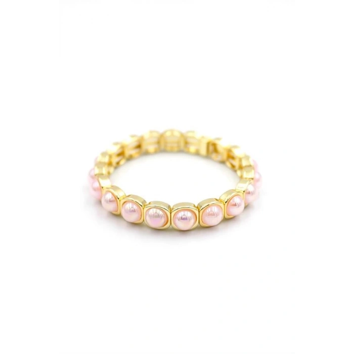 Lastikli Taşlı Bileklik - Pembe