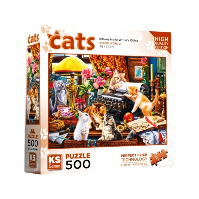 Mey İthalat®  20052 Kittens in the Writer’s Office 500 Parça Puzzle