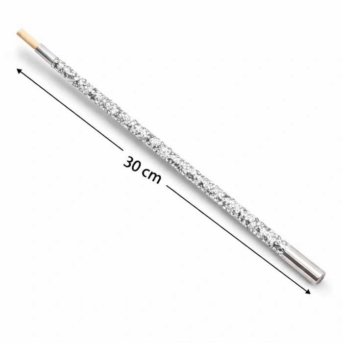 Mey İthalat® 30 cm Gümüş Payetli Sigara Tutacağı – 1920’ler Gatsby Parti Aksesuarı