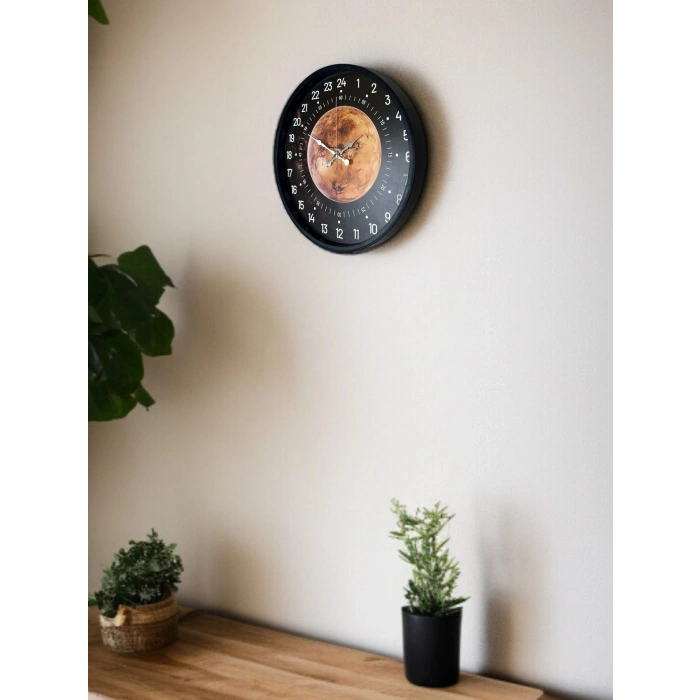 Mey İthalat® 36 Cm 24 Saat Göstergeli Özel Tasarım Duvar Saati