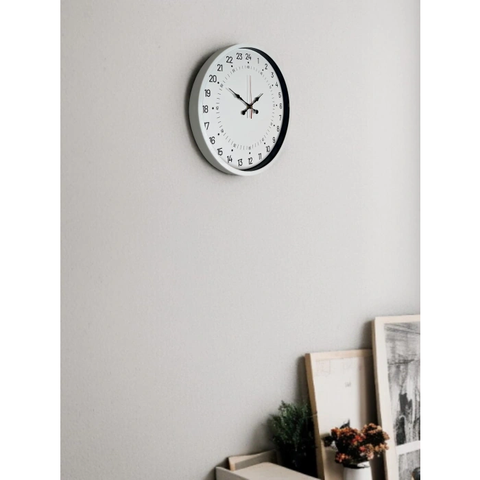 Mey İthalat® 36 Cm Beyaz 24 Saat Göstergeli Özel Tasarım Duvar Saati