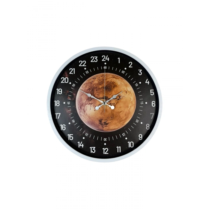 Mey İthalat® 36 Cm Beyaz 24 Saat Göstergeli Özel Tasarım Duvar Saati