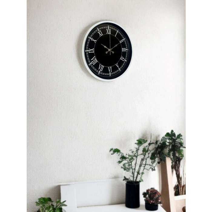 Mey İthalat® 36 Cm Beyaz Dekoratif Duvar Saati