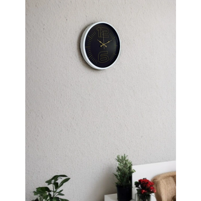 Mey İthalat® 36 Cm Beyaz Dekoratif Şık Duıvar Saati