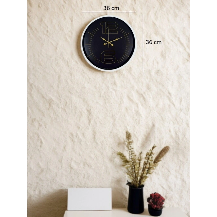 Mey İthalat® 36 Cm Beyaz Dekoratif Şık Duıvar Saati