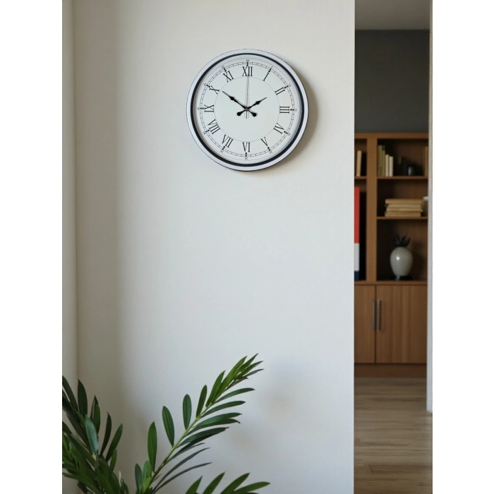 Mey İthalat® 36 Cm Beyaz Roman Rakamlı Duvar Saati