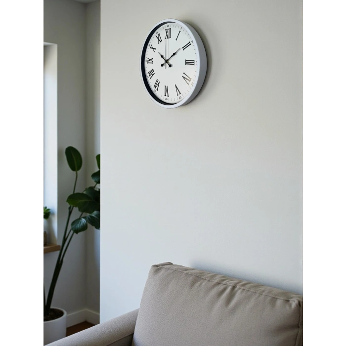 Mey İthalat® 36 Cm Beyaz Roman Rakamlı Duvar Saati