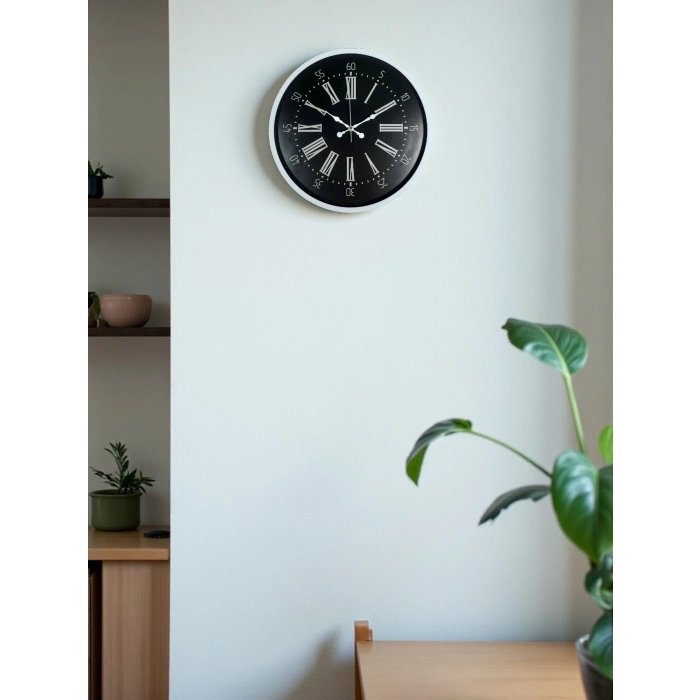 Mey İthalat® 36 Cm Beyaz Zarif Dekoratif Duvar Saati