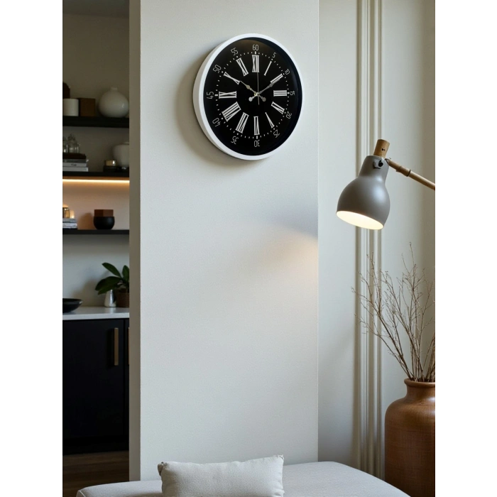 Mey İthalat® 36 Cm Beyaz Zarif Dekoratif Duvar Saati