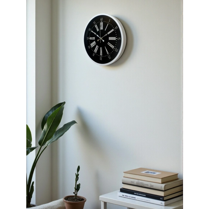 Mey İthalat® 36 Cm Beyaz Zarif Dekoratif Duvar Saati