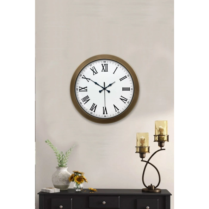 Mey İthalat® 36 cm Eskitme Metal Roma Rakamlı Duvar Saati