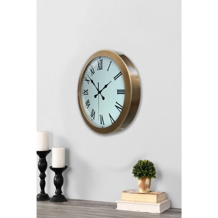 Mey İthalat® 36 cm Eskitme Metal Roma Rakamlı Duvar Saati