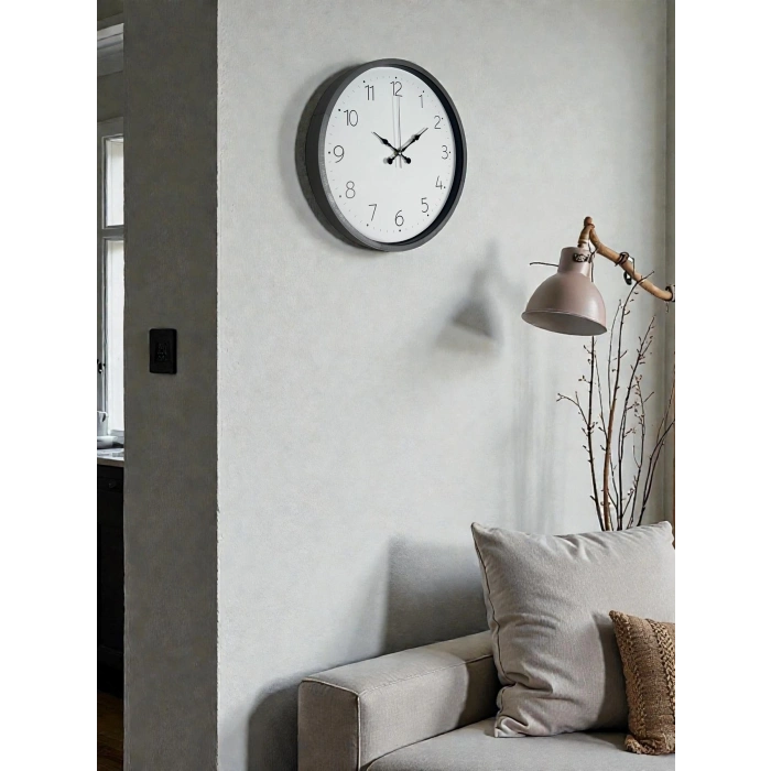 Mey İthalat® 36 Cm Gri Dekoratif Duvar Saati