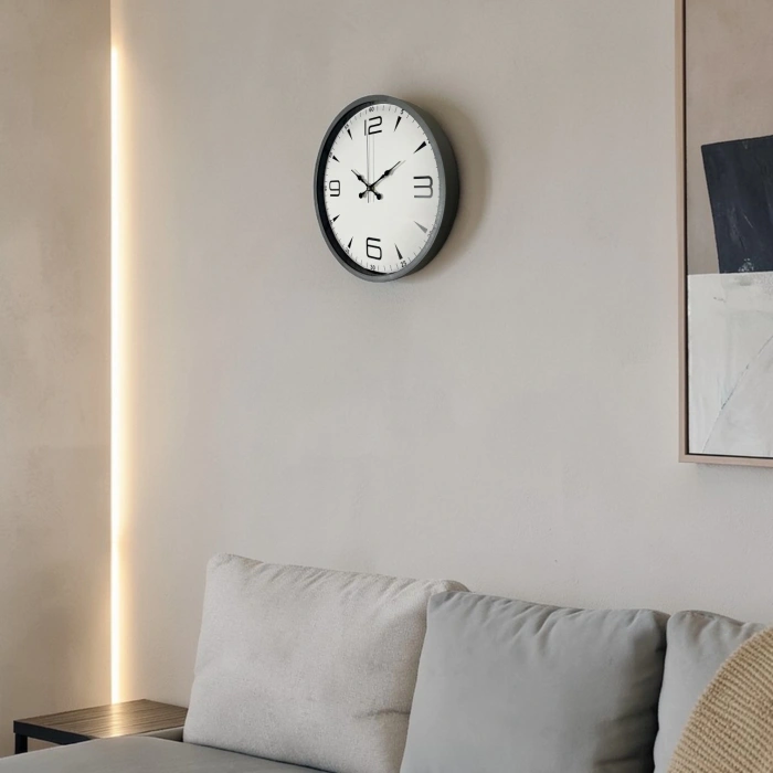 Mey İthalat® 36 Cm Gri Şıklık Duvar Saati