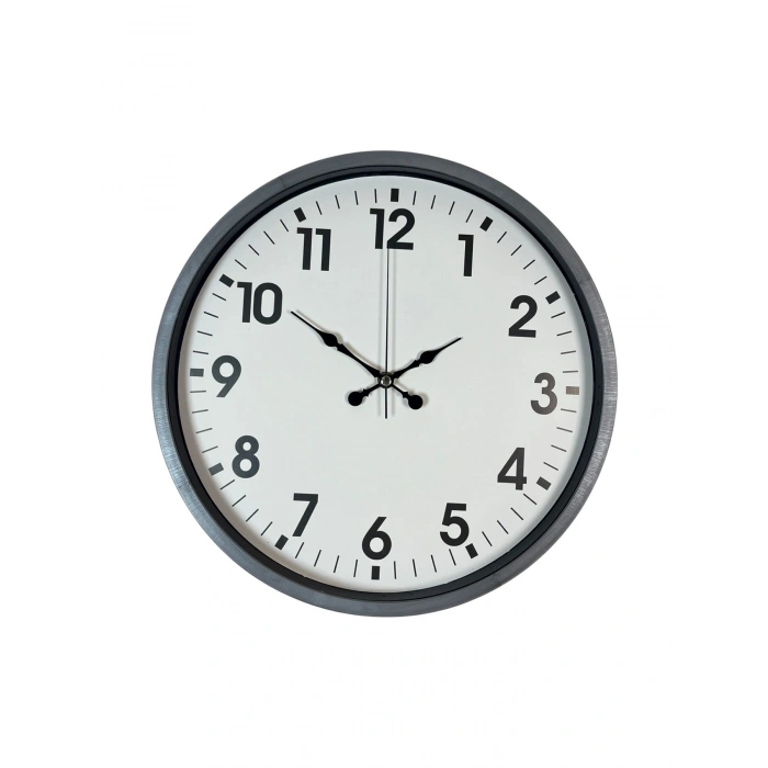 Mey İthalat® 36 Cm Gri Standart Dekoratif Duvar Saati