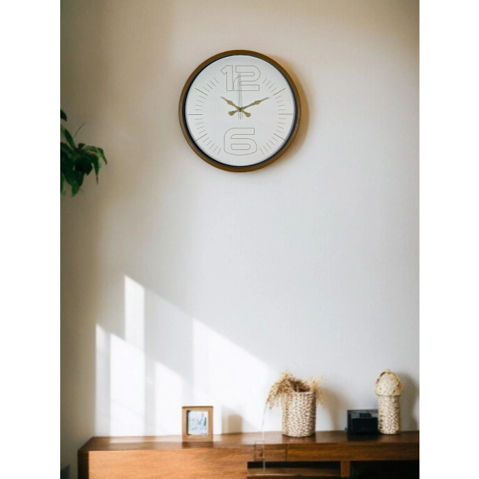 Mey İthalat® 36 Cm Kahverengi Dekoratif Duvar Saati