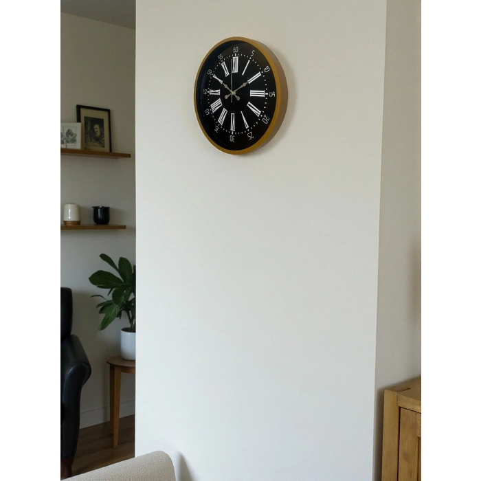 Mey İthalat® 36 Cm Kahverengi Dekoratif Duvar Saati