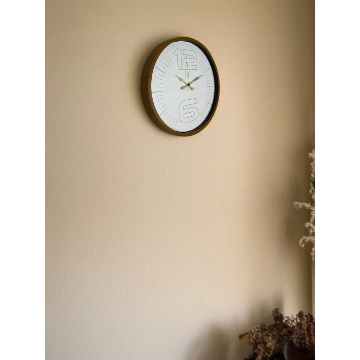 Mey İthalat® 36 Cm Kahverengi Dekoratif Duvar Saati