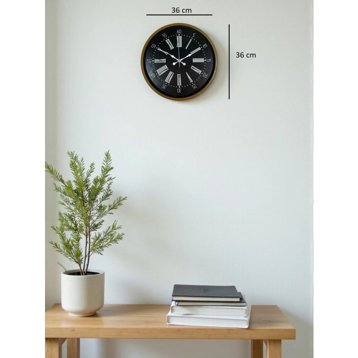 Mey İthalat® 36 Cm Kahverengi Dekoratif Duvar Saati