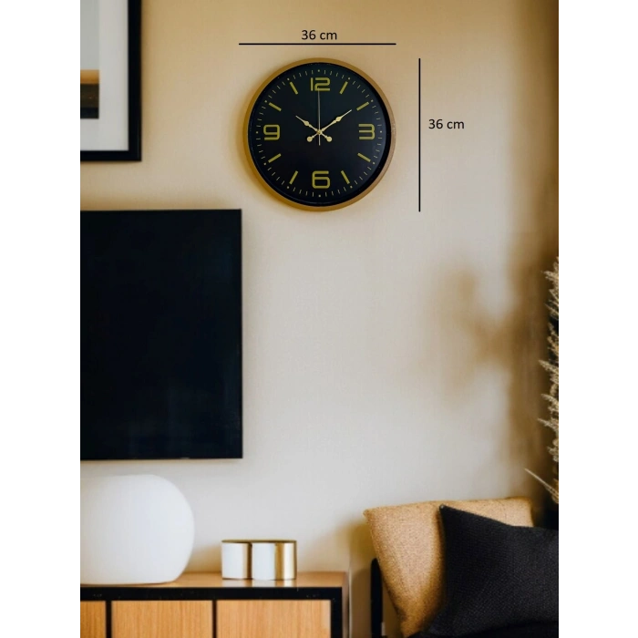 Mey İthalat® 36 Cm Kahverengi Dekoratif Duvar Saati