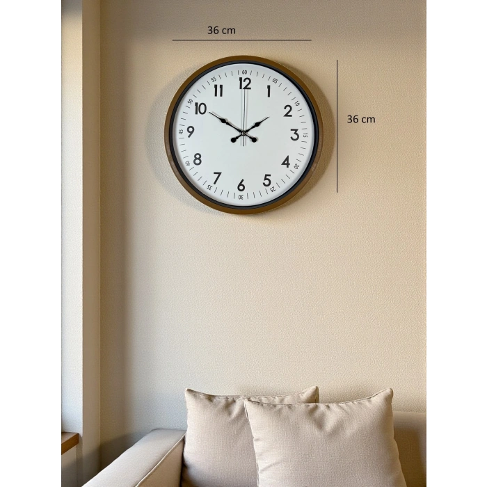 Mey İthalat® 36 Cm Kahverengi Dekoratif Duvar Saati
