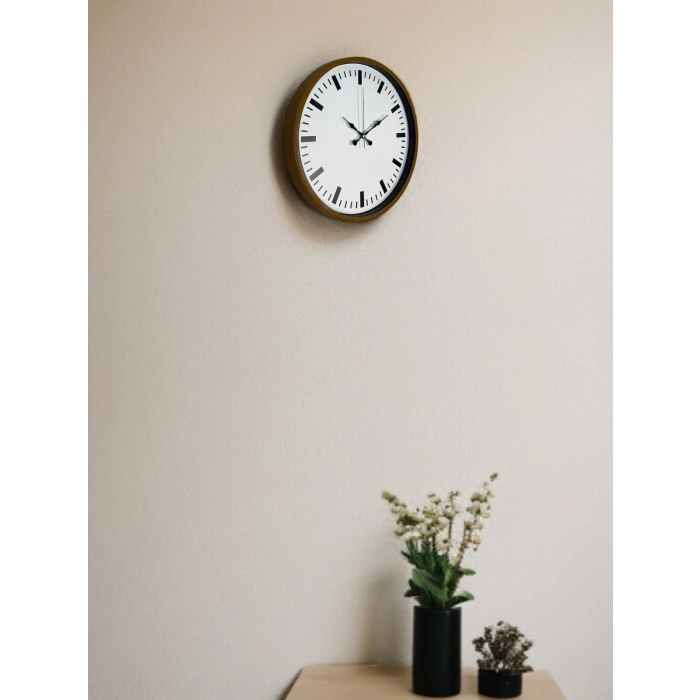 Mey İthalat® 36 Cm Kahverengi Dekoratif Şık Duvar Saati