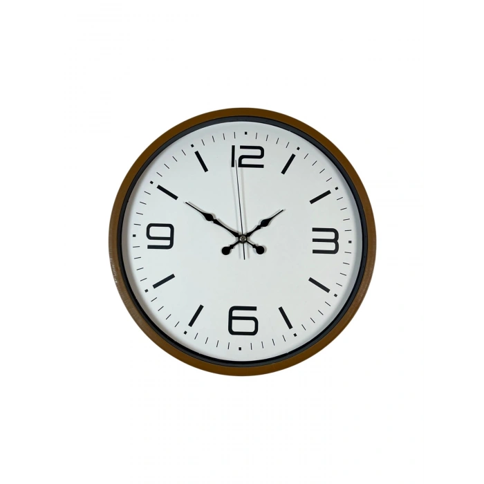 Mey İthalat® 36 Cm Kahverengi Modern Dekoratif Duvar Saati