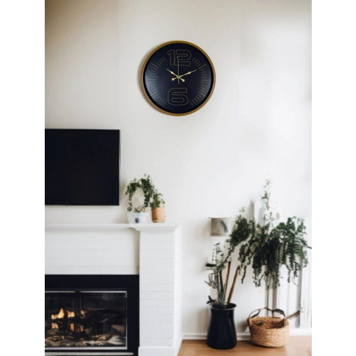 Mey İthalat® 36 Cm Kahverengi Modern Duvar Saati