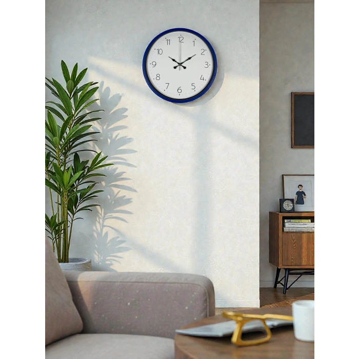 Mey İthalat® 36 Cm Lacivert Dekoratif Duvar Saati