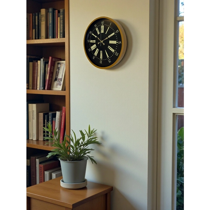 Mey İthalat® 36 Cm Modern Kahverengi Duvar Saati